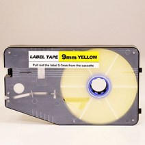 M&S 튜브터치 T-5000 라벨테이프 9MM, LM509YL(엘로우)