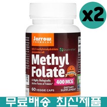 자로우 메틸 엽산 재로우 포뮬러스 활성형 엽산 400mcg 배지 캡슐 60정 메틸폴레이트 X 2팩, 2개