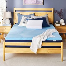 Sleep Innovations 5.1cm(2인치) 쿨링 젤 주입 메모리 폼 매트리스 토퍼 킹 사이즈 시원한 편안함 미디엄 서포트 427750