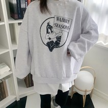 애플망고옷장 겨울 빅사이즈 오버핏 엘오리 기모 빅맨투맨 긴팔 부드러운 남녀공용 롱박스티