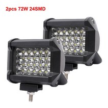 덤프트럭 트럭 중장비 화물차용품 NLpear LED 바 오프로드 스팟 플러드 콤보 라이트 자동차 SUV 4WD 4x4 보트 ATV Barra 헤드라이트 작업등 12V 24V, [06] 2pc 72W led bar