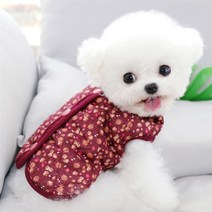 강아지 할머니 김장 조끼 할매 옷 패딩 솜저고리, 와인 컬러
