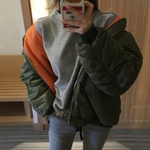 퀸앤조이 여성용 후드 패딩 항공 점퍼