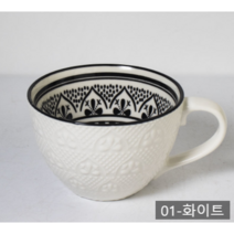 찻잔 물컵 커피잔 아이덴티티 아침식사 전자레인지 세라믹 핸드페인팅 컵 밀크 상큼 노르딕 플라워 잔, 01-화이트350ml