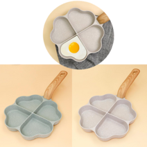 하트 4구 에그팬 2컬러 21cm 계란후라이 브런치 핫케이크 부침개, 그린