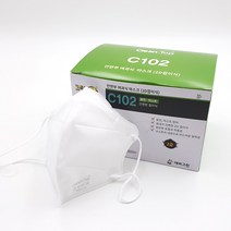 크린탑 2급 접이식 방진마스크 C102 10개입 안면부여과식 분진 미스트