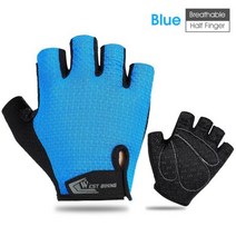 WEST BIKING-스포츠 사이클링 장갑 남성용 및 여성용 통기성 미끄럼 방지 MTB 로드 자전거 장갑 터치 스크린, M, 218 Half Blue