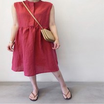 S67875 여름신상 심플 면마 나시원피스 민소매원피스