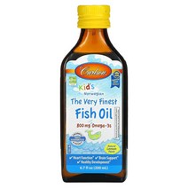칼슨 랩 Carlson Labs 어린이용 노르웨이산 피쉬 오일 천연 레몬 맛 800mg 200ml(6.7fl oz), 1PACKAGE 상세참조, 상세페이지 내 표시사항 참고
