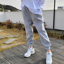 베이직 캐주얼 심플라인 포근 기모 쿠션 팬츠