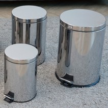 [기타브랜드] 스텐휴지통 페달휴지통 원형쓰레기통 12L, 선택:12L