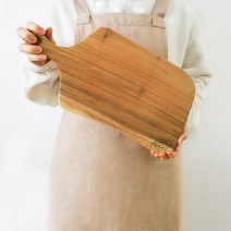 아라모드 플레이팅 원목 나무도마 사각 손잡이 캠핑용 도마