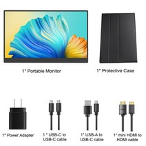 15 인치 FHD 터치 스크린 휴대용 모니터 1080P HDR 100% sRGB IPS 휴대 디스플레이 전화 안드로이드 iPad 노트북 Xbox PC PS3/4/5, [01] With protective case, [02] AU 플매트 카펫 러그