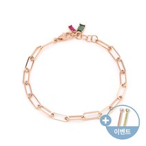 [비앤비골드]14K18K 심플 그린투어멀린 각체인 팔찌 NPB27569