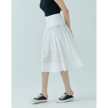 [22SS] 아이보리 셔링장식 면 스커트 HSSK2B553IV