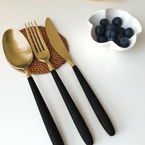 소코데코 골든벨 메이플우드 블랙 화이트 부부 수저세트 골드 실버 백화점 커트러리 40종, 13.골드 양식포크