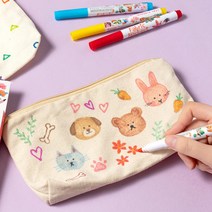 바이오로드 민화 도안 다용도 캔버스 파우치 만들기, 무지, 1개