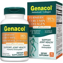 미국직구 Genacol 투메릭 다이터리 커큐민 커큐미노이드 프리미엄 퀄리티 콜라겐 영양제 90cap 1팩, 수량, 상세참조