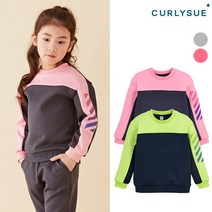 CURLYSUE 컬리수 와이드 컬러블럭티셔츠(기모) COW1XQTS88 겨울