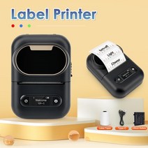 스티커제작기계 라벨프린터 네임프린터 휴대용 미니 블루투스 열전 사 무선 인쇄 자체 접착, 프린터와 종이