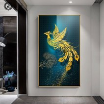 주작 그림 액자 생기 봉황, 02.봉황, 02.60x100, 01.골드(캔버스 + 금속프레임)