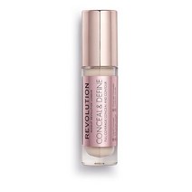 Makeup Revolution Conceal & Define 파운데이션 크림 메이크업 풀 커버리지 라이트/미디엄 스킨 톤용 비건 및 크루얼티 프리 F8 23ml, C0.5