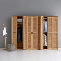 갤러리 옷장 2/3/4/6문 여닫이 폴딩도어 장롱 키큰장 행거 옷걸이 신혼 장농, 옷장 4문 화이트파인베니어, 상세페이지 참조10