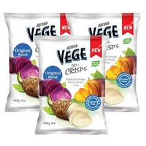 VEGE CHIPS 베지 칩스 델리 크리스프 오리지널 블렌드 퍼플 오렌지 스위트 포테이토 고구마 타로 스낵 비건 글루텐프리 100g 3팩