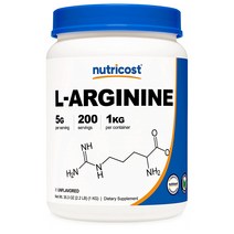 Nutricost 뉴트리코스트 L Arginine 5g 엘 아르기닌 파우더 1kg