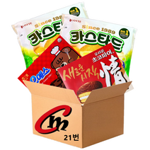cm전용 박스 21번 대용량 파이 3종 모음 (롯데카스타드 2개+오리온초코파이 1개+오예스 1개), 1세트