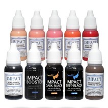 임팩트색소 반영구 색소 수지색소 반영구머신색소 아이라인 아이브로우 립 헤어라인 SMP 두피 15ml, 브라운