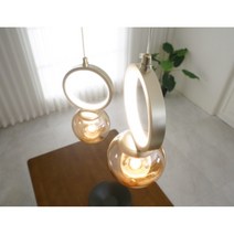 골드링 쉐입 둥근 LED 전구 2등 팬던트 엔틱 빈티지 DIY 주방등 예쁜