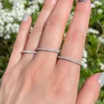 실버925 큐빅 테니스 레이어드 가드링 은반지