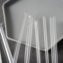 25cm 투명 개별 포장 일자 빨대 1봉 (500개), 1봉(500개), 1개