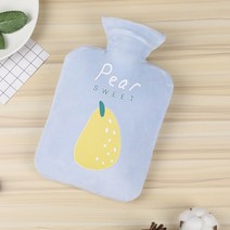에이와이 과일 보온 커버 세트 물난로 캠핑 온수주머니 핫팩 찜질팩, 블루-배2000ml