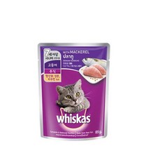 (1+1)위스카스 고양이 주식 파우치 80g, 시니어 고등어
