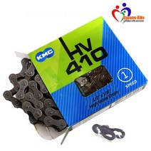 KMC 자전거 체인 HV408 / 6단 7단 21단 체인 프리휠용 체인링크포함, HV410 1단체인