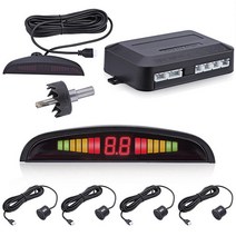 자동차 센서 후방 감지기 주차 LCD LED 디스플레이 후진 레이더 시스템 경보 키트 블랙 카메라 4 개 8, [01] LED4 Parking Sensors