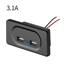 캠핑카제작부품 악세사리 자동차 충전기 콘센트 듀얼 usb 출력 포트 전원 소켓 3.1a 캠퍼 밴 rv 캐러밴 캠핑카 용 예비 부품 액세서리 충전, a