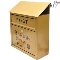 decostory 스위트홈 골드우체통 철재우편함 편지함 펜션 전원주택우편함, 골드대형, 1