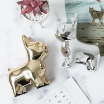 인테리어 강아지 저금통, 골드