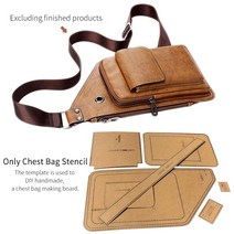 가죽공예 패턴 37cm x 20cm DIY 수제 용 가슴 주머니 동전 지갑 봉제 하드 종이 스텐실 템플릿 도안, 단일옵션