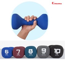 [iwanna] 네오프렌 코팅 사각 아령 2개 세트 칼라 덤벨 헬스아령, 9kg 그레이(2개)