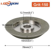 그라인더 연마도구 삼각 숫돌 loonpon 80mm 다이아몬드 그라인딩 휠 원형 연삭, 스타일3 78x12.7x10mm