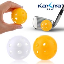 플라스틱 골프공 12개입 (구멍형) - 실내 어프로치 치핑 칩샷 연습 홈프러치, 옐로우