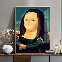 인테리어 모나리자의 미소 그림 재미 현관 캐릭터 벽걸이 호텔 의 지방 버전 액자, H