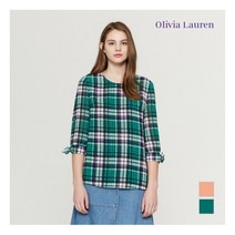 [올리비아로렌] 텐트라인 체크 블라우스_VOCNLUM3232