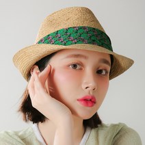 라핑 여성 밀짚 페도라 모자 남자 여름 라피아 중절모