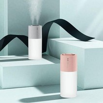 BFB097232듀얼분사 무드등 대용량 LED 차량용 탁상용 가습기, 화이트(충전식)