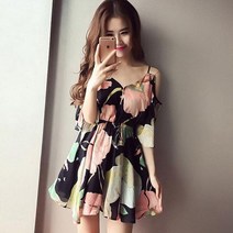 여성 민소매 바캉스룩 원피스 해외여행 리조트 호캉스 룩 휴가지 허니문 패션 원피스 2XL